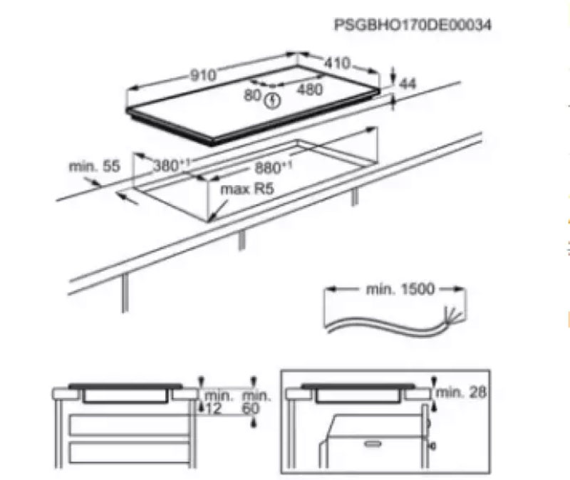 Bếp từ âm ELectrolux EIT913 - Hàng chính hãng