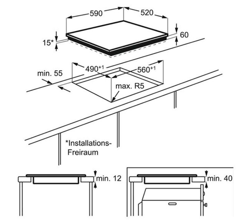 Bếp từ âm kính ELectrolux E6203IOK - Hàng chính hãng