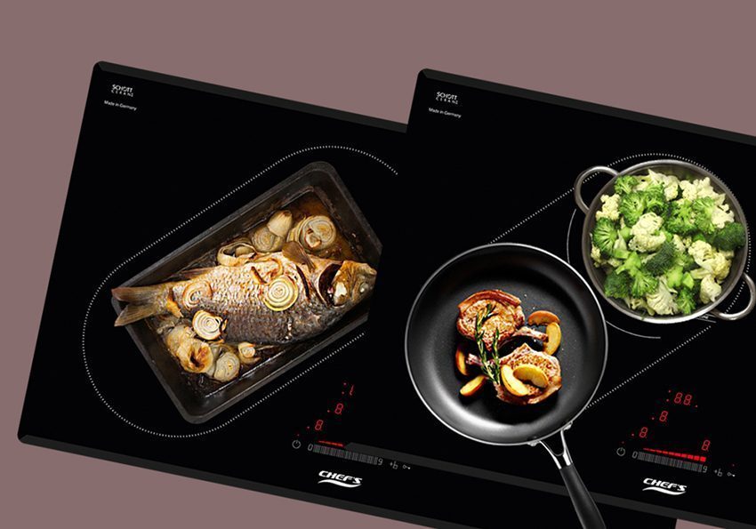 Bếp từ ba Chef's EH-IH566 với chức năng nhận dạng đáy nồi