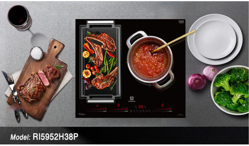 Bếp điện từ 3 vùng nấu Richborn RI5952H38P - Hàng chính hãng