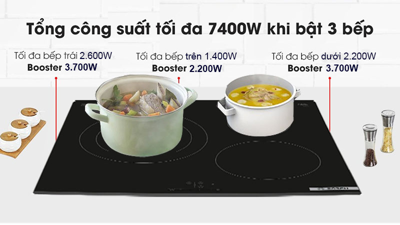 Bếp từ ba vùng nấu Bosch PIJ631BB5E - Hàng chính hãng