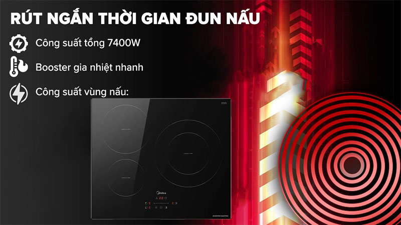 Bếp từ ba vùng nấu Midea MC-IT7423 - Hàng chính hãng