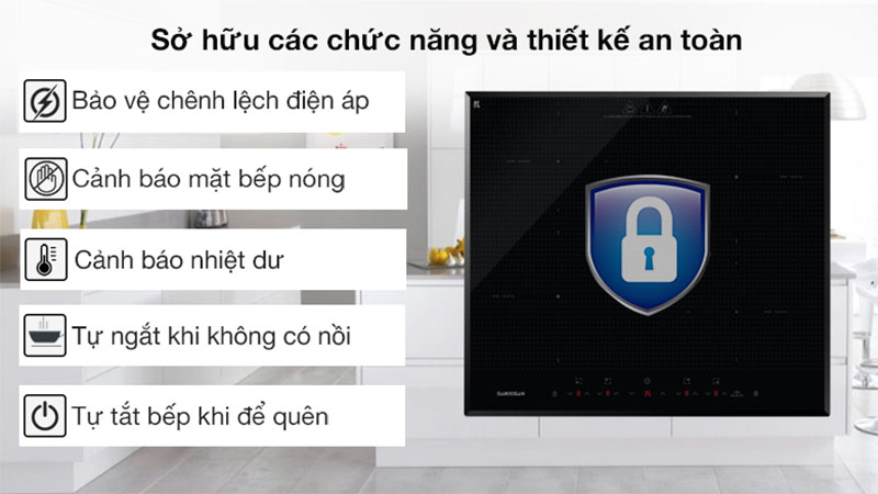 Bếp từ bốn vùng nấu lắp âm Daikiosan DKT-400001 - Hàng chính hãng