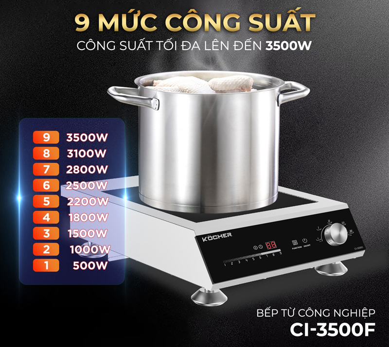 Bếp điện từ đơn công nghiệp Kocher CI-3500F - Hàng chính hãng