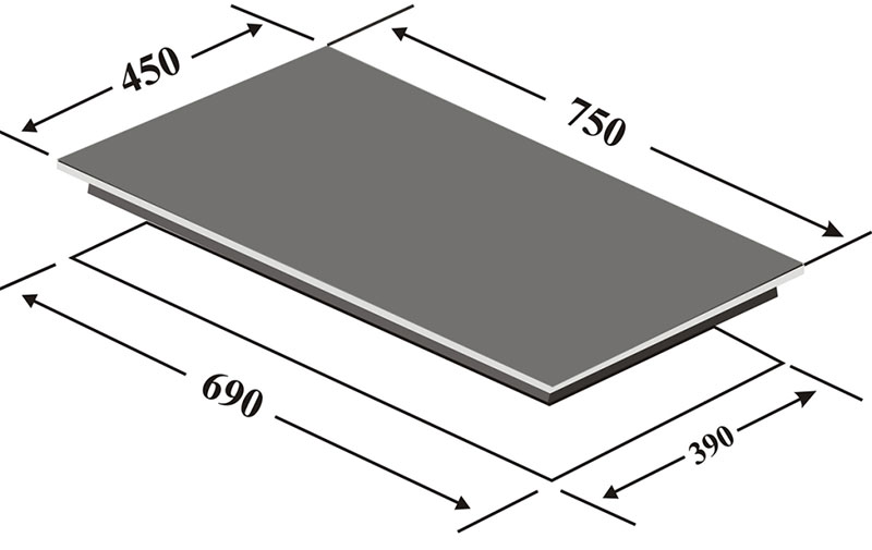 Kích thước của bếp từ đôi Canzy CZ 9928GM