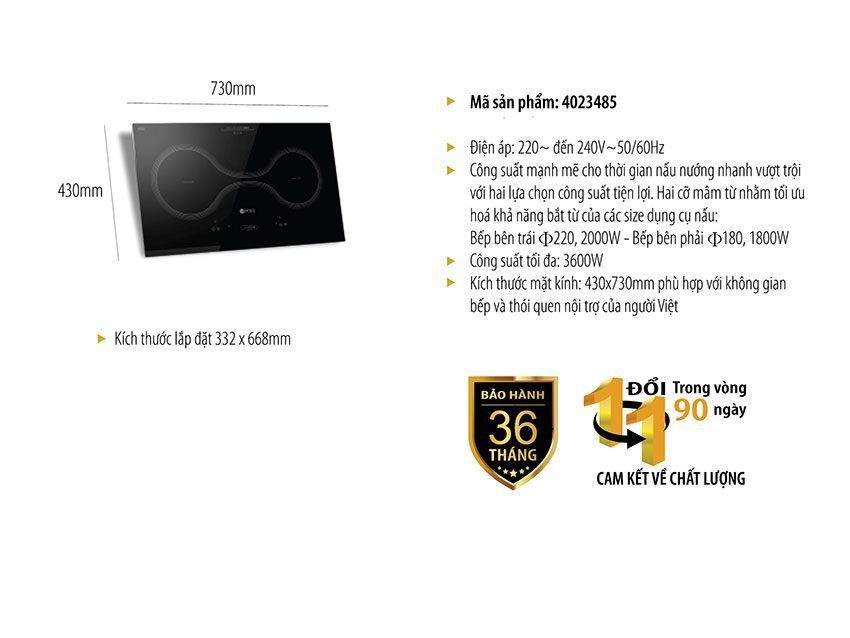 Bếp từ đôi Elmich ICE-3485 - Hàng chính hãng