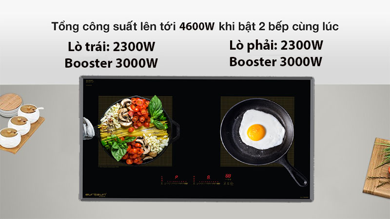 Bếp từ đôi Inverter Eurosun EU-T888GE - Hàng chính hãng