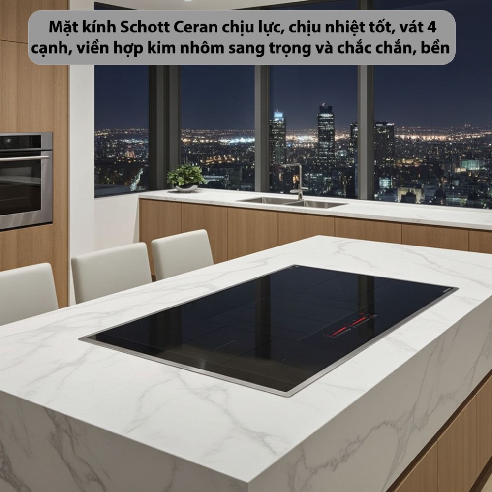 Bếp từ đôi Inverter GrandX GX-IH988G thiết kế mặt kính sang trọng, dễ vệ sinh