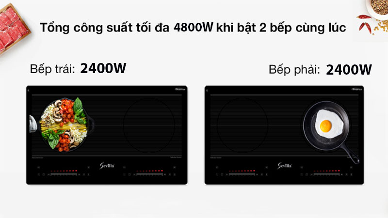 Công suất của Bếp từ đôi Sevilla SV-ML52