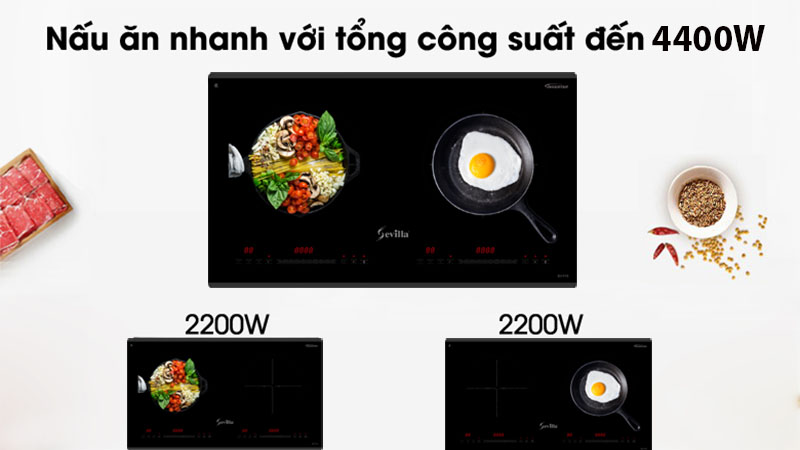 Công suất của Bếp từ đôi Sevilla SV-Y15