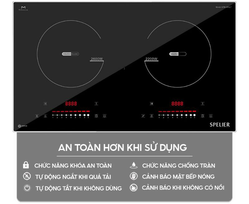 Bếp được trang bị nhiều tính năng thông minh
