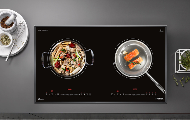 Thiết kế 2 bếp nấu với tổng công suất lên đến 4400W