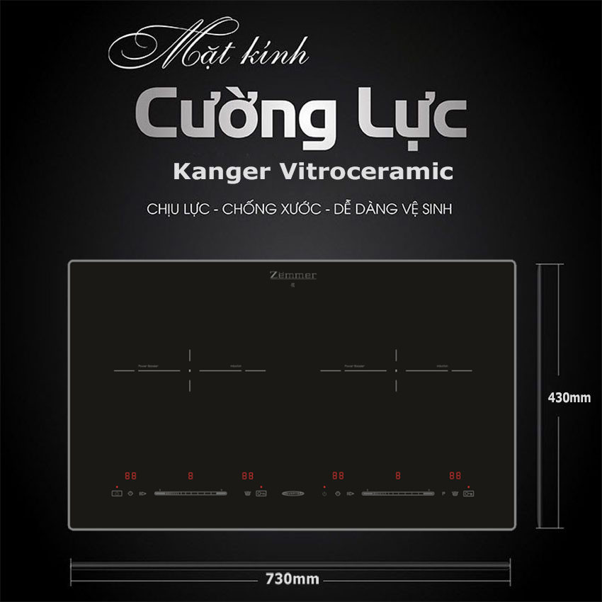 Bếp từ đôi Zemmer IZM 203 A ( Nẹp Alu ) - Hàng chính hãng