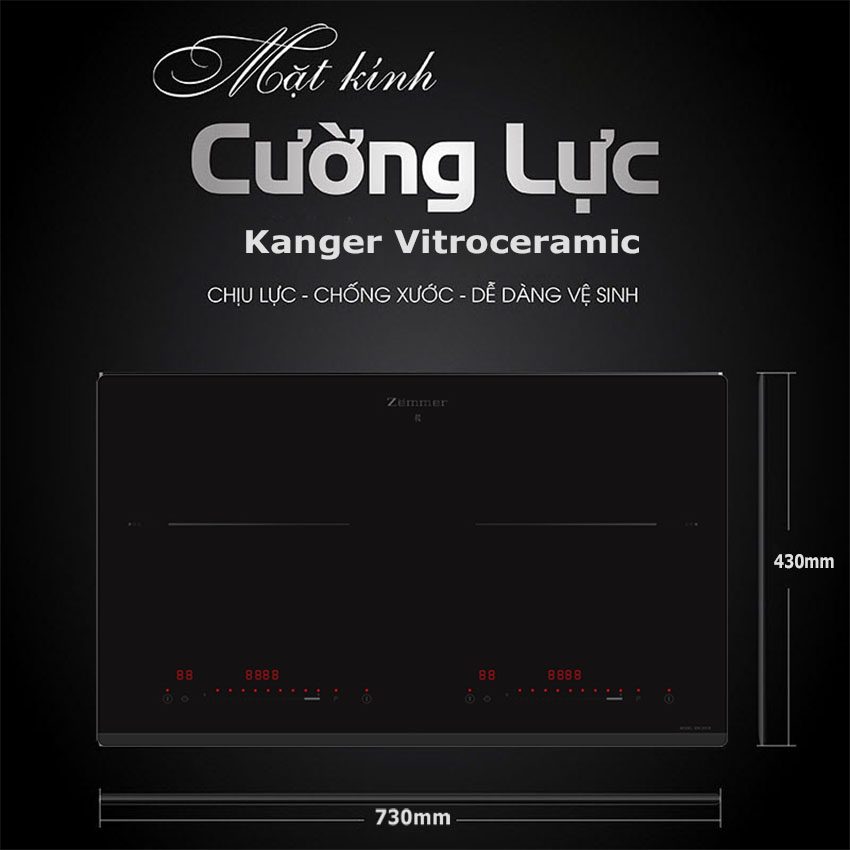 Bếp từ đôi Zemmer IZM 205 B - Hàng chính hãng