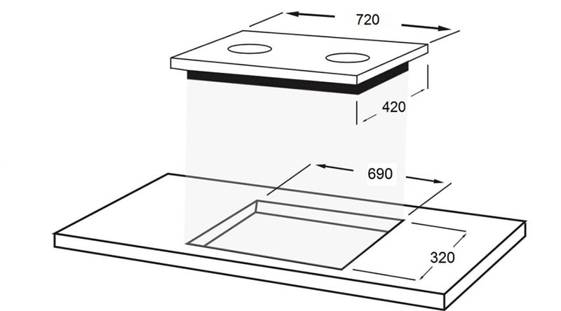 Kích thước của bếp từ kết hợp hồng ngoại Faber FB-IHSP