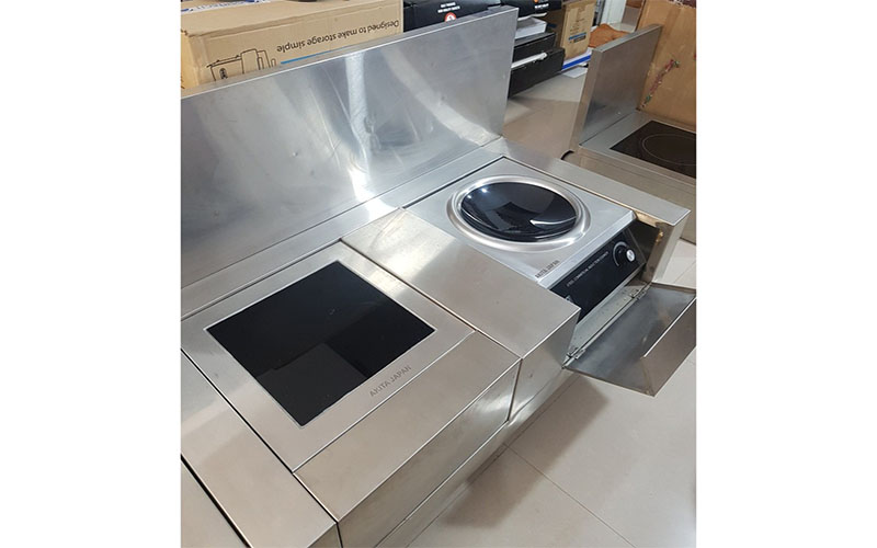Bếp từ đôi công nghiệp Akita Japan 8000W mặt lồi + mặt lõm