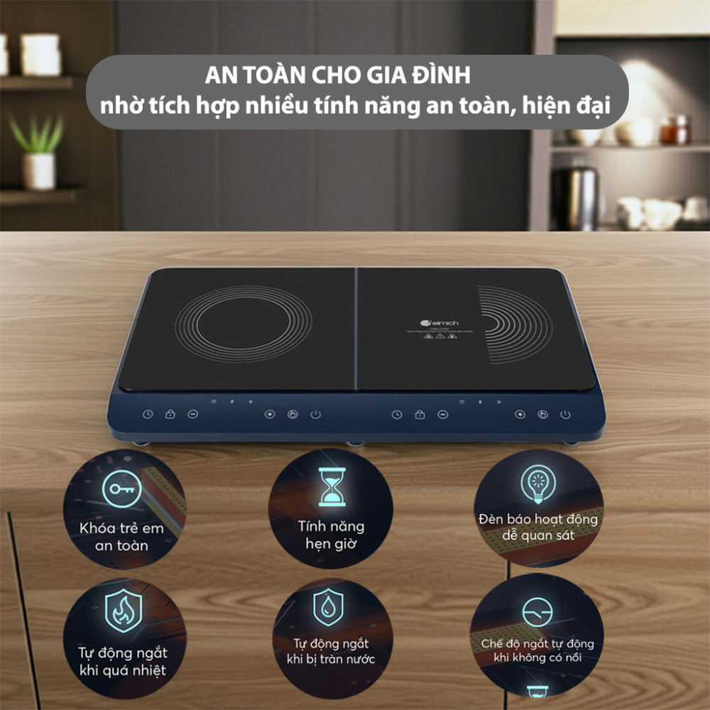 Bếp từ đôi để bàn Elmich ICE-8941 - Hàng chính hãng