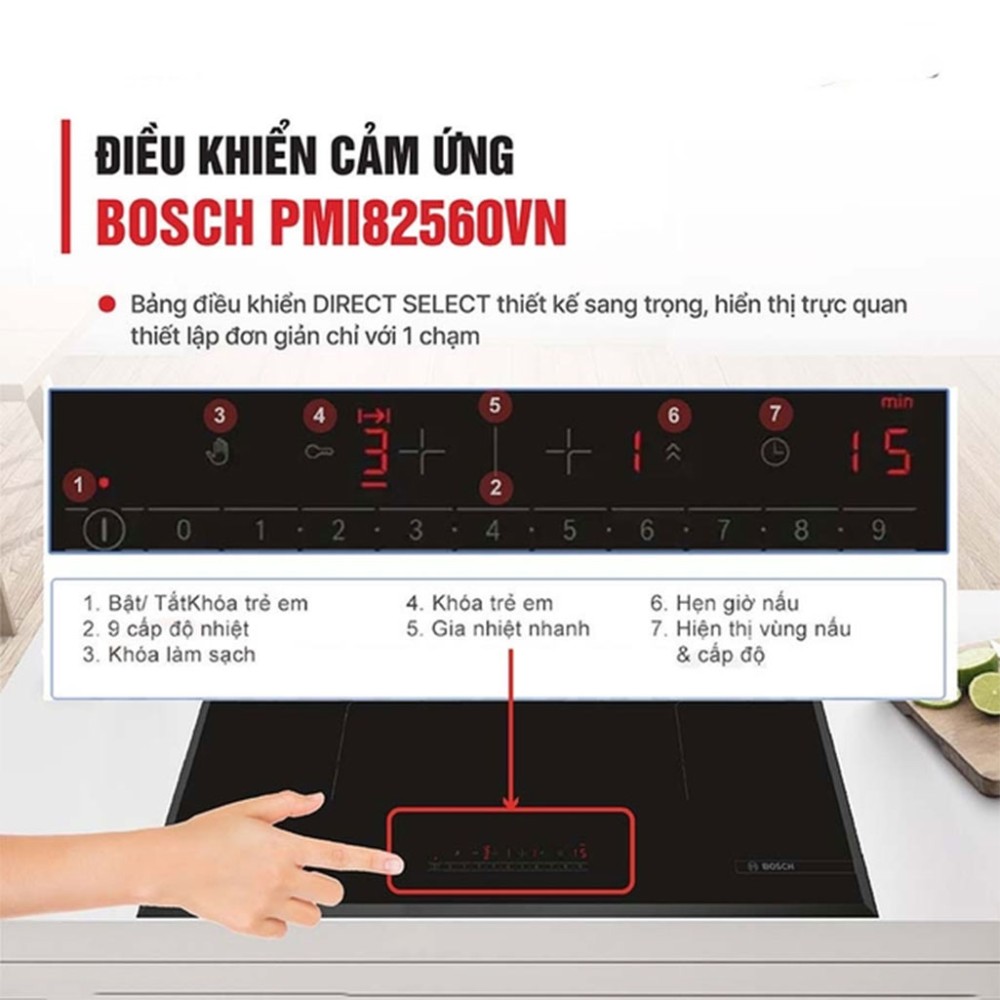 Bếp từ đôi lắp âm Bosch PMI82560VN serie 6 - Hàng chính hãng