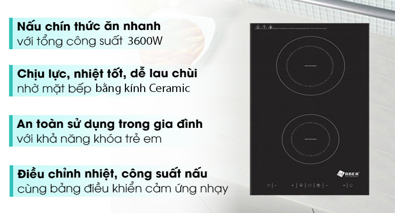 Bếp điện từ domino Arber AB-001 - Hàng chính hãng