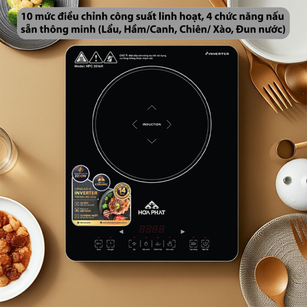 Bếp từ đơn Inverter Hòa Phát HPC-3S16H - Hàng chính hãng