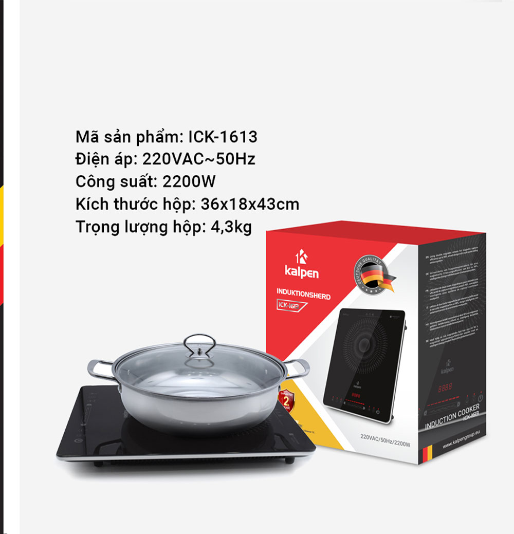 Bếp từ đơn Kalpen ICK-1613 - Hàng chính hãng