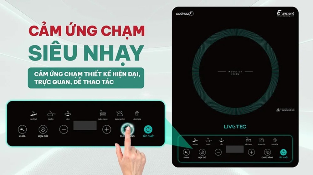 Bảng điều khiển cảm ứng nhạy bén cùng màn hình LED hiển thị rõ ràng