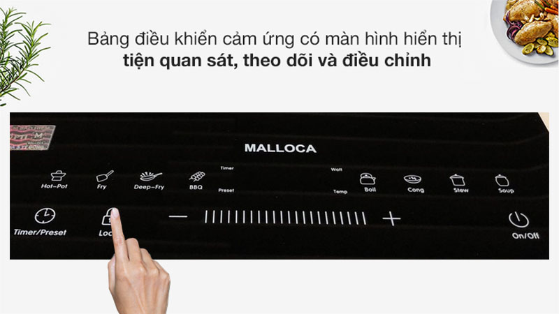 Bảng điều khiển của Bếp từ đơn Malloca MCT-K30