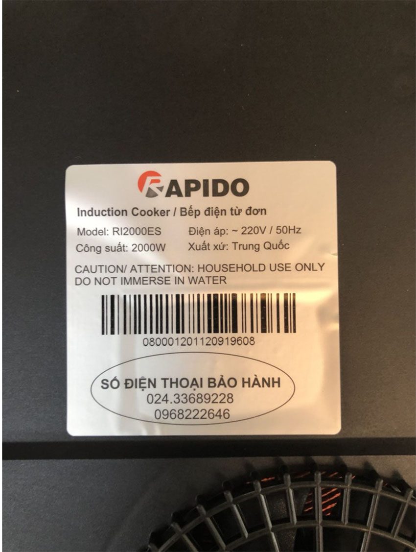 Bếp từ đơn Rapido RI2000ES - Hàng chính hãng