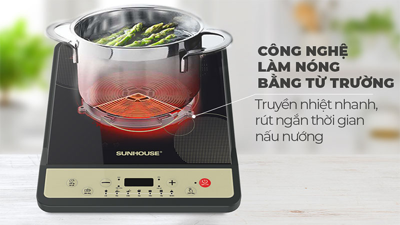 Công nghệ làm nóng của Bếp từ đơn Sunhouse SHD6158