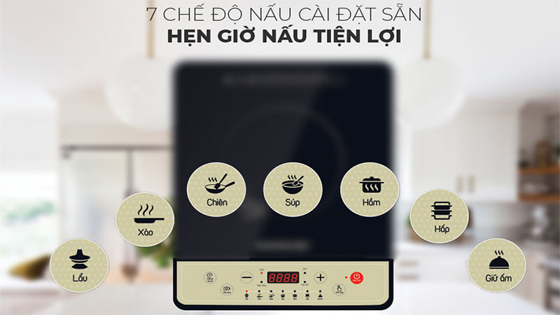 7 chương trình của Bếp từ đơn Sunhouse SHD6158