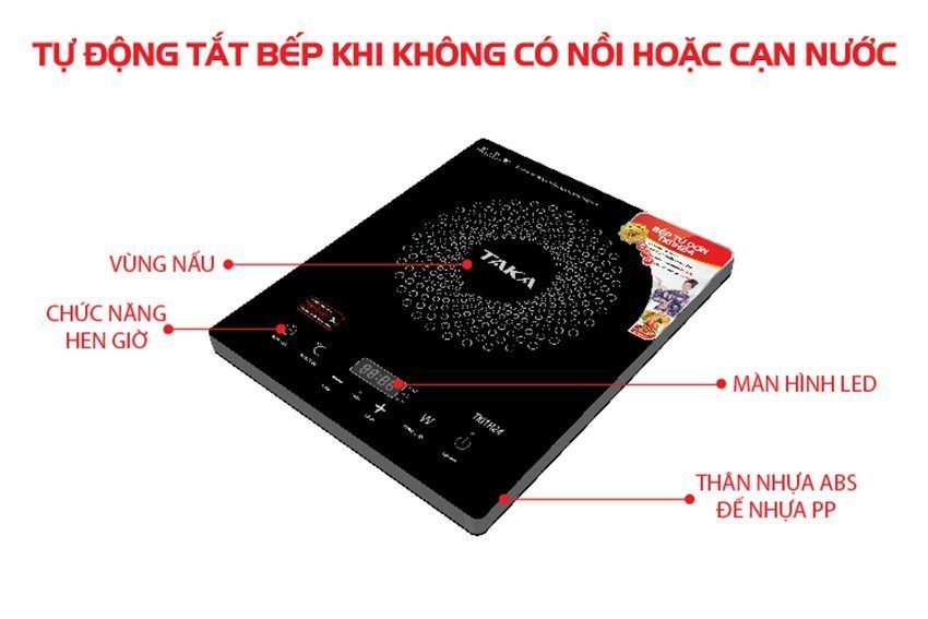 Chi tiết của bếp từ đơn Taka TKI1H24