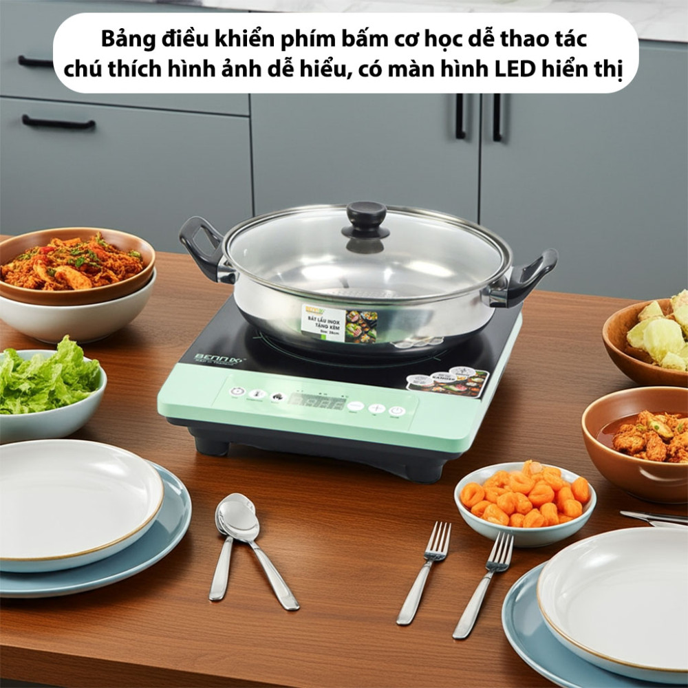 Bếp từ đơn phím cơ Bennix BN-266IH 2000W - Hàng chính hãng