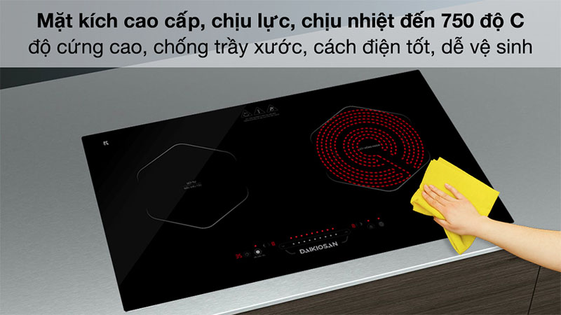 Mặt kính của Bếp từ hồng ngoại lắp âm Daikiosan DKC-200002