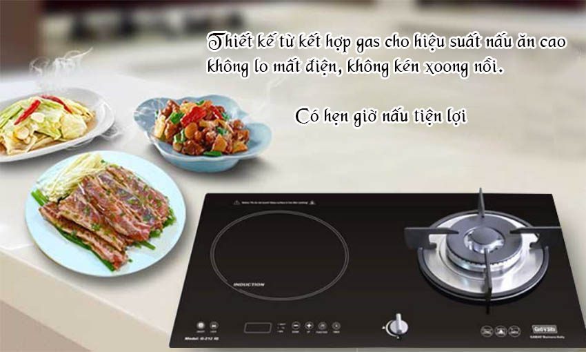 Bếp từ kết hợp gas Giovani G-216GT - Hàng chính hãng