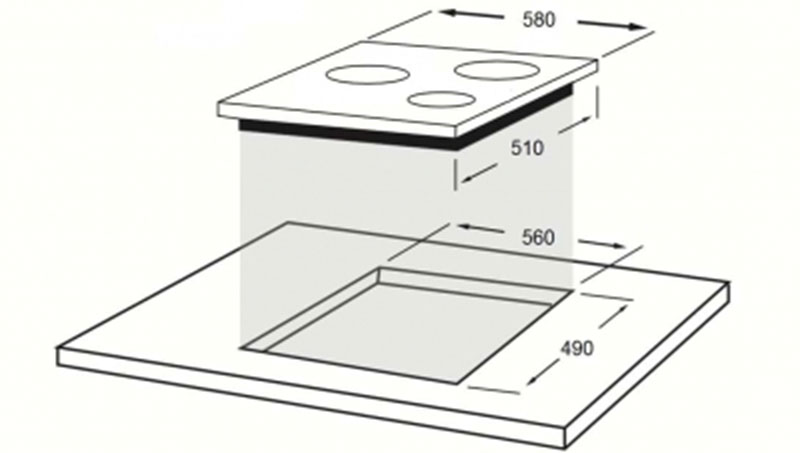 Kích thước của bếp từ kết hợp hồng ngoại Faber FB-60H2I
