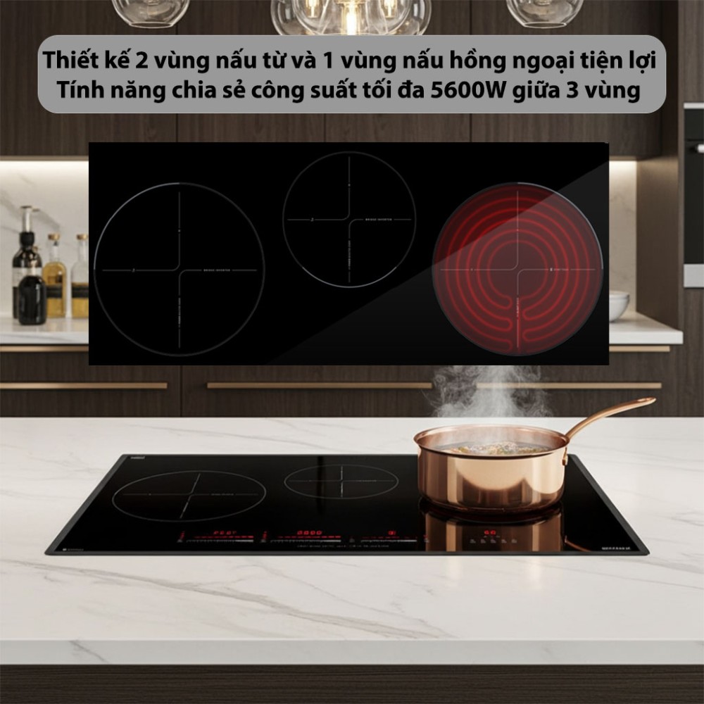 Bếp từ kết hợp hồng ngoại GrandX GX-E738LUX - Hàng chính hãng