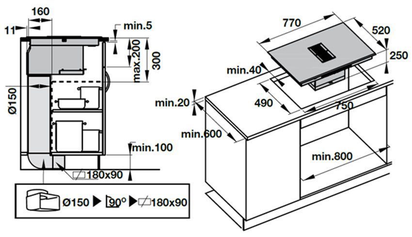 Bếp từ kết hợp hút mùi Hafele HC-IHH77A 539.66.822 - Hàng chính hãng