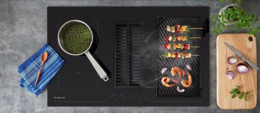 Bếp từ kết hợp hút mùi Malloca HIH-864 LI - Hàng chính hãng