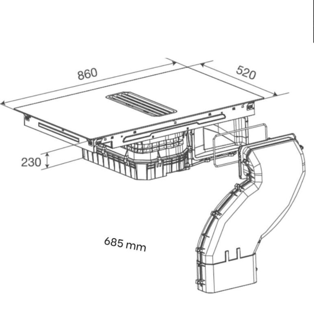 Bếp từ kết hợp hút mùi Malloca HIH 860 FZ - Hàng chính hãng