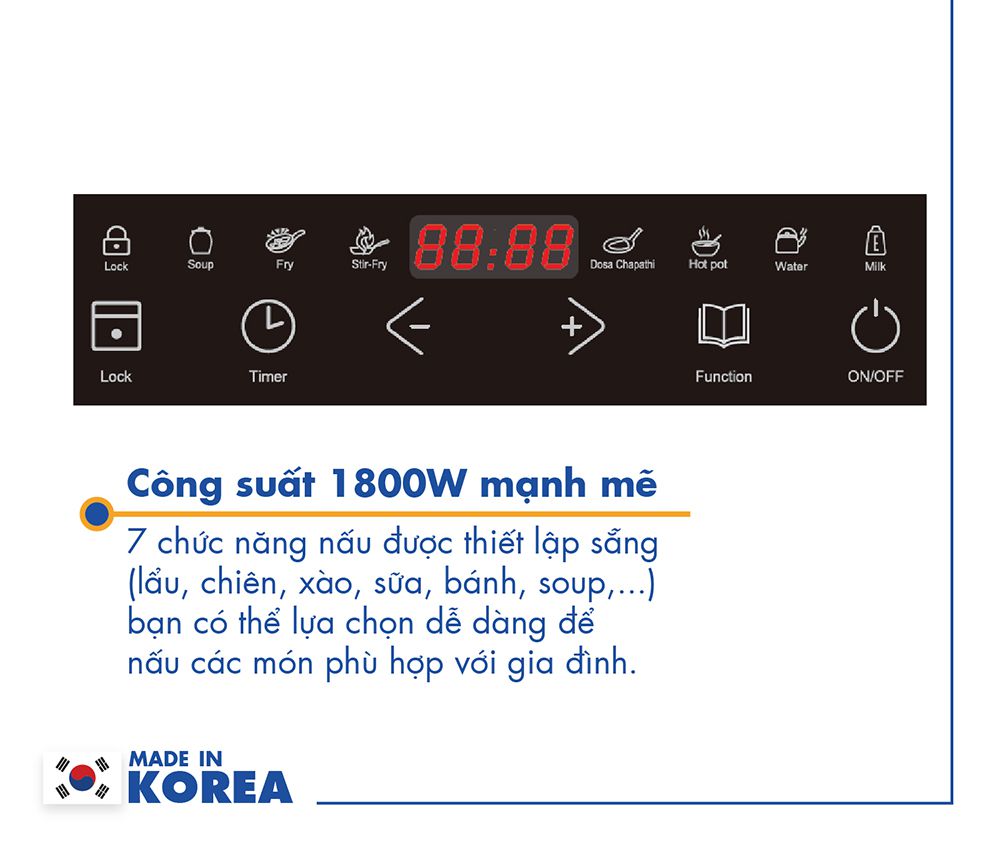 Bếp điện từ đơn Korea King PIND-T34B - Hàng chính hãng