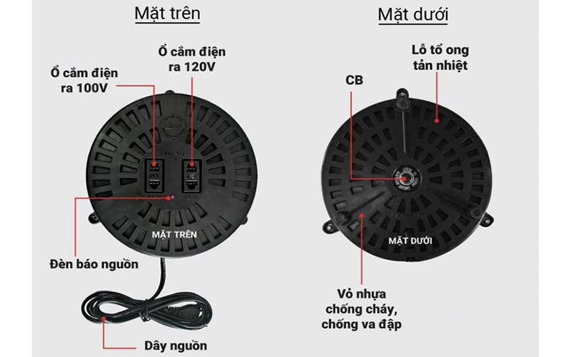 Biến áp đổi nguồn hạ áp 1 pha LiOA DN012 - Hàng chính hãng