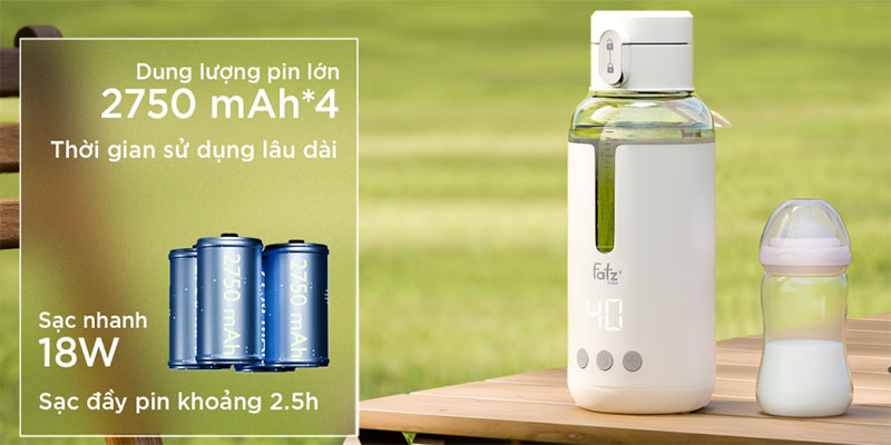 Bình đun và hâm nước pha sữa mini Smart 6 Fatzbaby FB3820FD - Hàng chính hãng