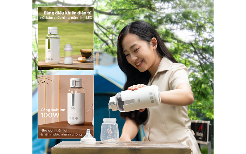 Bình đun và hâm nước pha sữa mini Smart 6 Fatzbaby FB3820FD - Hàng chính hãng