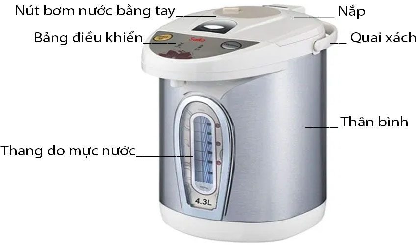 Bình thủy điện Saiko AP-430S - Hàng chính hãng