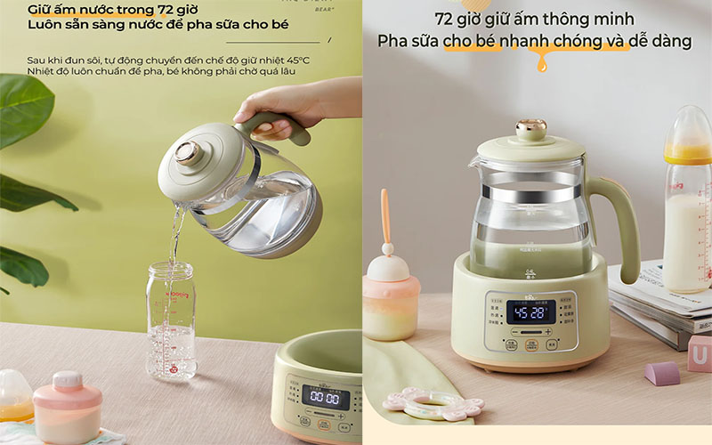 Tính năng của Bình đun nước đa năng và giữ ấm Bear TNQ-D12W7