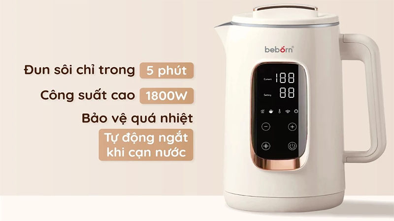 Bình đun nước giữ nhiệt siêu tốc Beborn Presto 3 K03TB - Hàng chính hãng