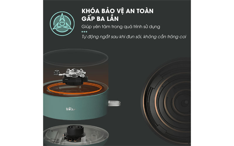 Bình đun nước siêu tốc Bear ZDH-Q17B1 - Hàng chính hãng