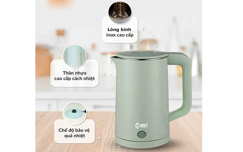 Bình đun nước siêu tốc Comet CM8226 - Hàng chính hãng