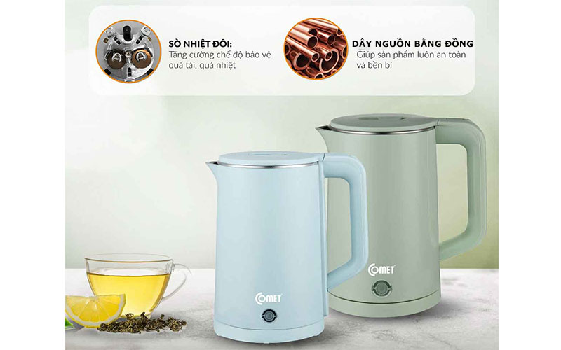 Bình đun nước siêu tốc Comet CM8226 - Hàng chính hãng
