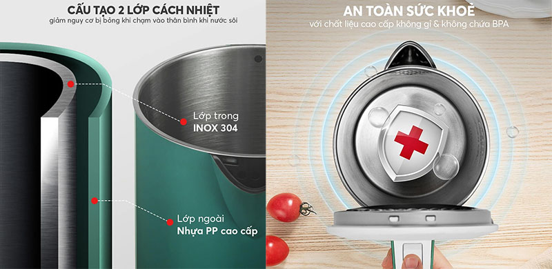 Bình đun nước siêu tốc Elmich KEE-1774B/G/P - Hàng chính hãng